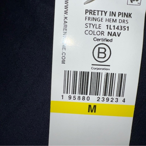 Karen Kane Dark Blue Fringe Dress Size Medium NWT - Picture 6 of 7